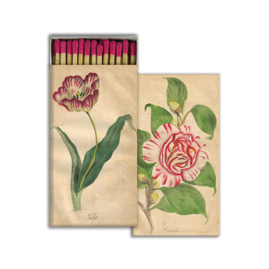 BOX OF MATCHES, WATERCOLOUR FLOWERS