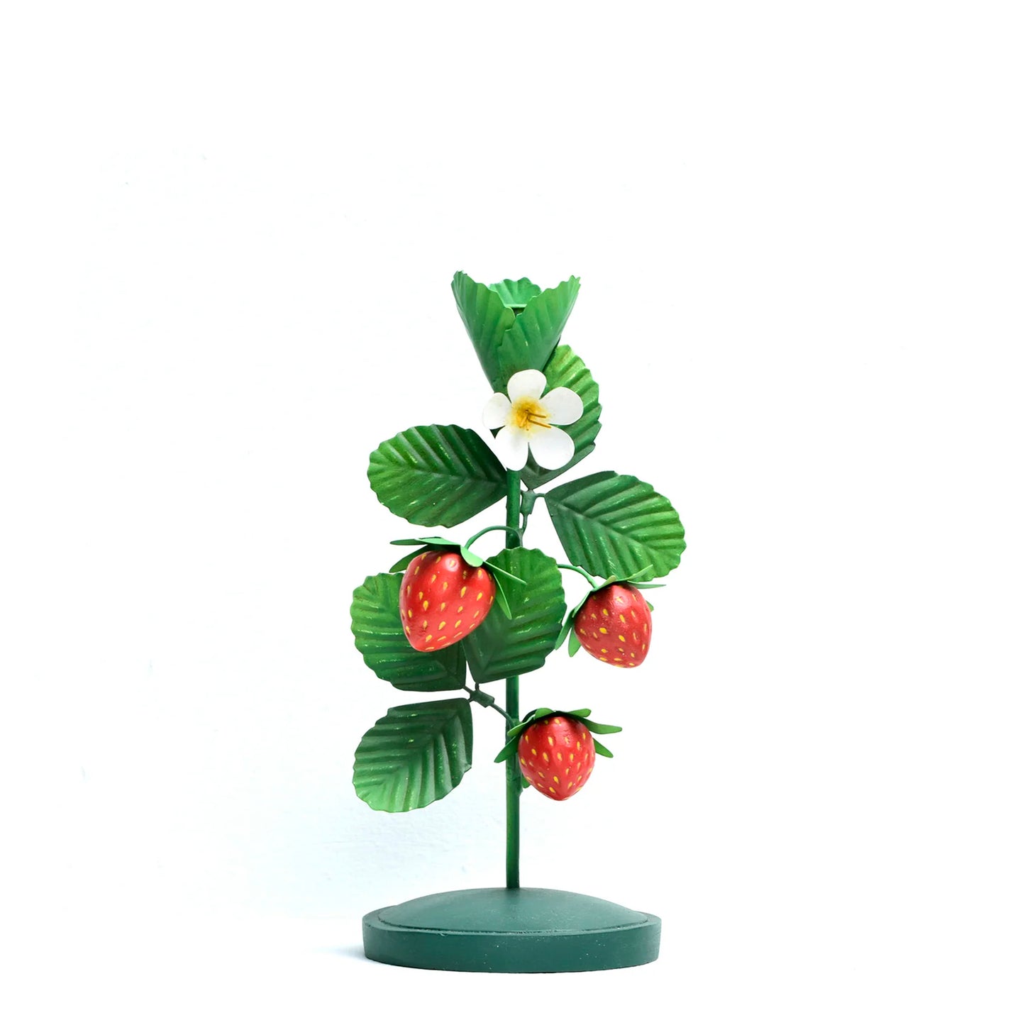 TOLEWARE CANDLE HOLDER, STRAWBERRY MEDIUM