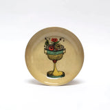 ROUND ENAMEL TRAY - TAROT CUP