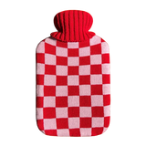 LAMBSWOOL HOT WATER BOTTLE COVER - CHERRY CHECK
