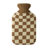 LAMBSWOOL HOT WATER BOTTLE COVER - MOCHA CHECK
