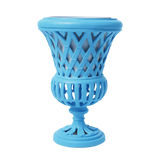 METAL URN PLANTER - DELPHINIUM