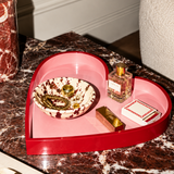 HEART LACQUER TRAY PINK - LARGE