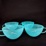 Archive	Blue glass tea cups x4