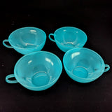 Archive	Blue glass tea cups x4