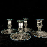 Seconds	Swirl low candle holders - blue x4