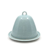 DOMED CERAMIC BUTTER DISH, DUCK EGG
