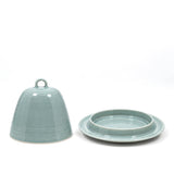 DOMED CERAMIC BUTTER DISH, DUCK EGG