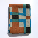 SWEDISH CHECK LINEN TABLECLOTH, SKY BLUE
