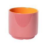 CONTRAST GLAZED PLANT POT, PINK + CHERRY