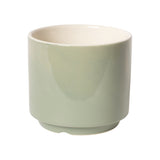CONTRAST GLAZED PLANT POT, GREEN + BROWN