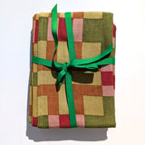 SWEDISH CHECK LINEN TABLECLOTH, FERN GREEN