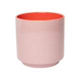 CONTRAST GLAZED PLANT POT, PINK + GREEN
