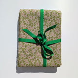 BERRY LINEN TABLECLOTH, SOFT PINK + GREEN