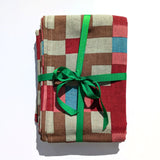SWEDISH CHECK LINEN TABLECLOTH, CHERRY