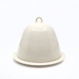 DOMED CERAMIC BUTTER DISH, MILK