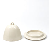DOMED CERAMIC BUTTER DISH, MILK